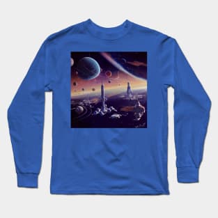 Interplanetary Spaceport Long Sleeve T-Shirt